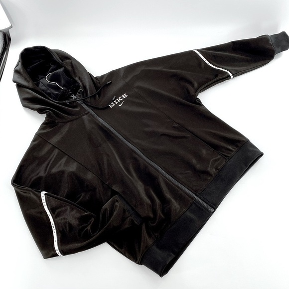 Nike Black/White Hooded Full-Zip Running Jacket S - Picture 5 of 14